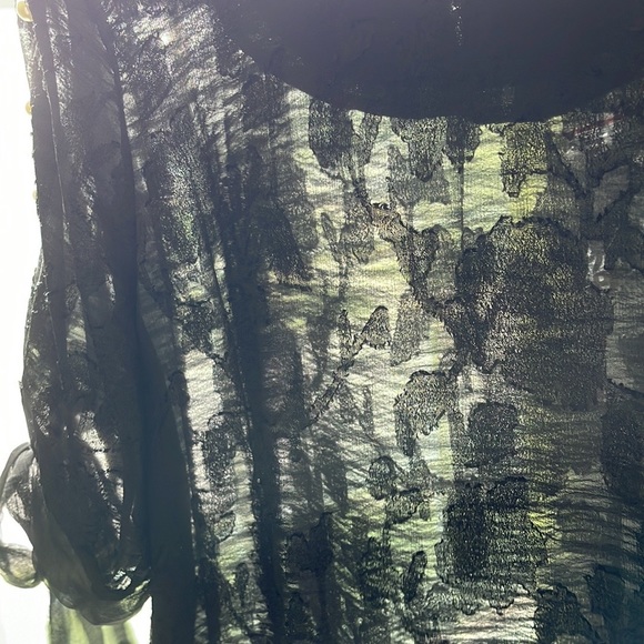 Black textured pearl detail sleeves tunic top | medium - Picture 10 of 14